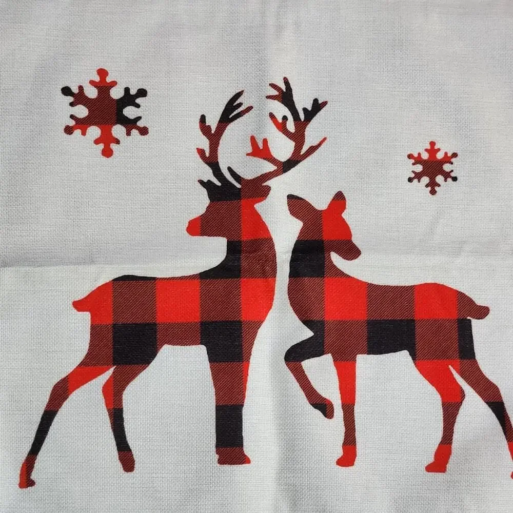 🎄 New Set of 4 Christmas Holiday Pillow Covers Buffalo Check Plaid Truck Farm